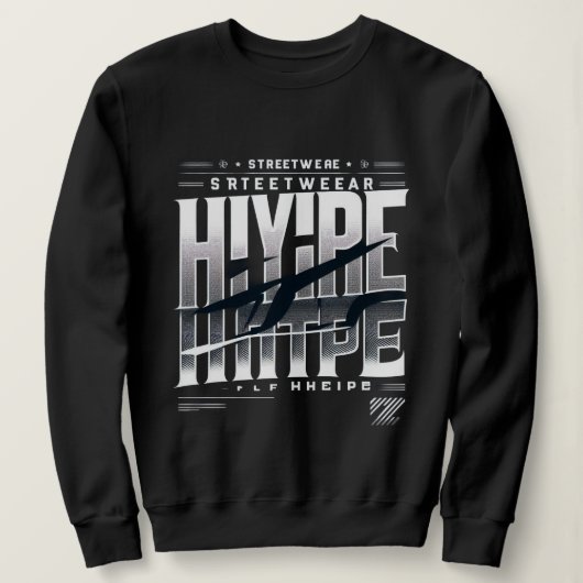 Hype Streetwear Typography Design – Bold Urban Bla Trui (Design voorkant)