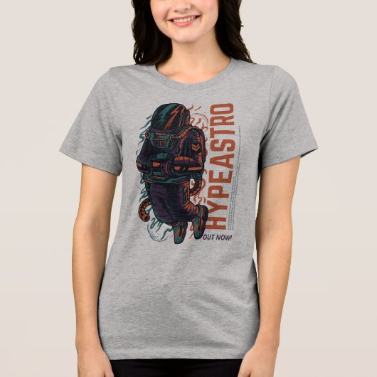 Hyper Astro Space Graphic | Streetwear Tri-Blend Shirt (Voorkant)