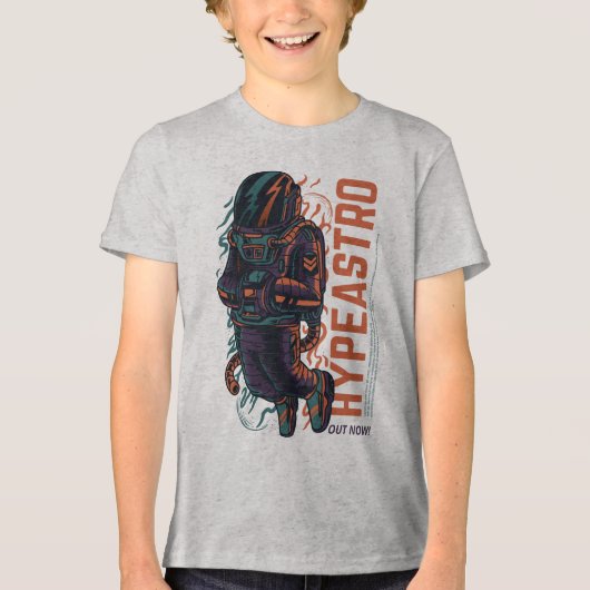 Hyper Astro Space Graphic | Streetwear Tri-Blend Shirt (Voorkant)