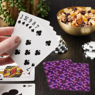 Hyper-Bloom Paarse Vlinder: Donker Bloemig Pokerkaarten