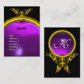 HYPER BUTTERFLES AMETHYST MONOGRAM geel paars Visitekaartje (Voorkant / Achterkant)