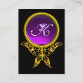 HYPER BUTTERFLES AMETHYST MONOGRAM geel paars Visitekaartje (Achterkant)