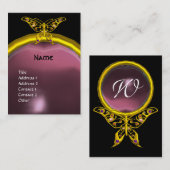 HYPER BUTTERFLES AMETHYST MONOGRAM geel roze Visitekaartje (Voorkant / Achterkant)