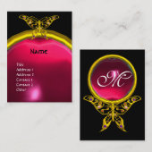 HYPER BUTTERFLES RUBY MONOGRAM roze rood geel Visitekaartje (Voorkant / Achterkant)