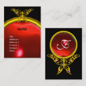 HYPER BUTTERFLES RUBY MONOGRAM zwart rood geel Visitekaartje (Voorkant / Achterkant)