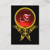 HYPER BUTTERFLES RUBY MONOGRAM zwart rood geel Visitekaartje (Achterkant)