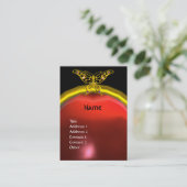 HYPER BUTTERFLES RUBY MONOGRAM zwart rood geel Visitekaartje (Staand voorkant)