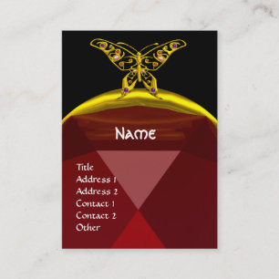 HYPER BUTTERFLES RUBY MONOGRAM zwart rood geel Visitekaartje