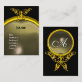 HYPER BUTTERFLY AGATE MONOGRAM yellow black Visitekaartje (Voorkant / Achterkant)