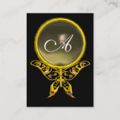 HYPER BUTTERFLY AGATE MONOGRAM yellow black Visitekaartje (Achterkant)