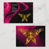 HYPER BUTTERFLY - antiek rood roze zwart geel Visitekaartje (Voorkant / Achterkant)
