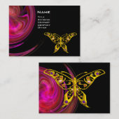 HYPER BUTTERFLY - felroze violet geel Visitekaartje (Voorkant / Achterkant)