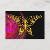 HYPER BUTTERFLY - felroze violet geel Visitekaartje (Achterkant)