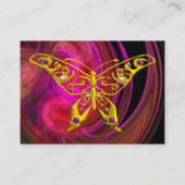 HYPER BUTTERFLY - felroze violet geel Visitekaartje (Achterkant)