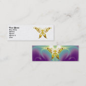 HYPER BUTTERFLY, goud metaalpapier Mini Visitekaartje (Voorkant / Achterkant)