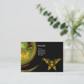 HYPER BUTTERFLY - helder oranje groen zwart geel Visitekaartje (Staand voorkant)