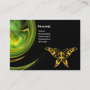 HYPER BUTTERFLY - helder oranje groen zwart geel Visitekaartje