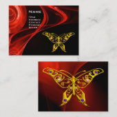 HYPER BUTTERFLY helder rood geel Visitekaartje (Voorkant / Achterkant)