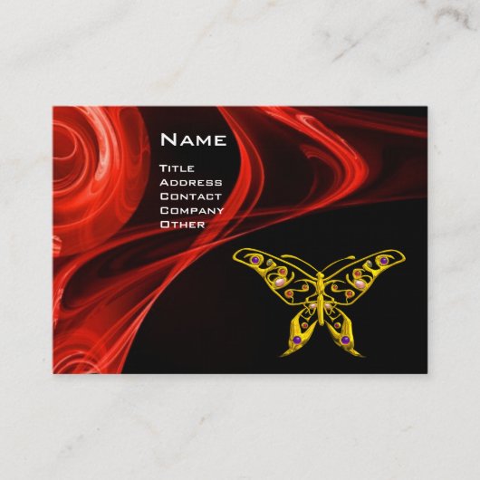 HYPER BUTTERFLY helder rood geel Visitekaartje (Voorkant)