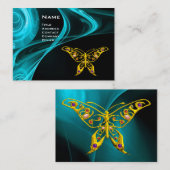 HYPER BUTTERFLY - helder zwart-geel blauw Visitekaartje (Voorkant / Achterkant)