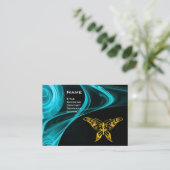 HYPER BUTTERFLY - helder zwart-geel blauw Visitekaartje (Staand voorkant)