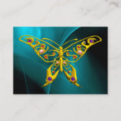 HYPER BUTTERFLY - helder zwart-geel blauw Visitekaartje (Achterkant)