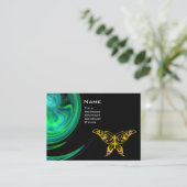 HYPER BUTTERFLY- helderblauw, zwart geel Visitekaartje (Staand voorkant)