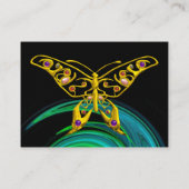 HYPER BUTTERFLY- helderblauw, zwart geel Visitekaartje (Achterkant)