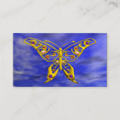 HYPER BUTTERFLY IN LEVENDIGE BLAUWE LUCHT VISITEKAARTJE (Achterkant)