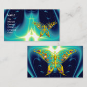 HYPER BUTTERFLY / LICHTE WAVES, Aqua Blue, Turquas Visitekaartje (Voorkant / Achterkant)