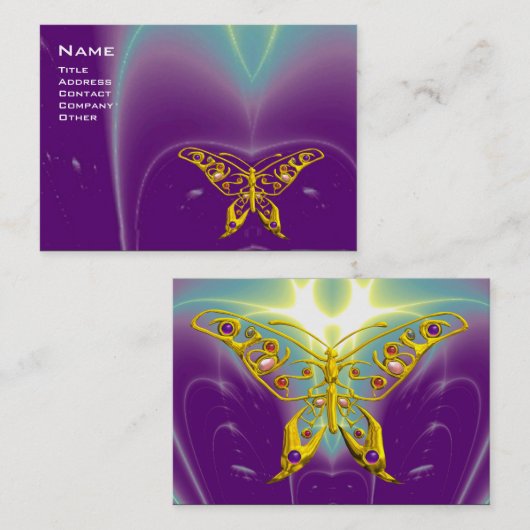 HYPER BUTTERFLY LICHTWAVES, Paars, ultraviolet Visitekaartje (Voorkant / Achterkant)