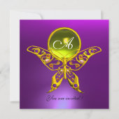 HYPER BUTTERFLY MONOGRAM, gele topaz, paars Kaart (Voorkant)