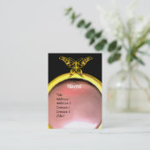 HYPER BUTTERFLY MONOGRAM parelgeel zwart roze Visitekaartje (Staand voorkant)