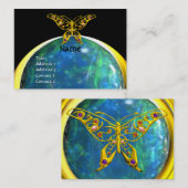 HYPER BUTTERFLY opale gele zwarte blauw Visitekaartje (Voorkant / Achterkant)