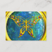 HYPER BUTTERFLY opale gele zwarte blauw Visitekaartje (Achterkant)