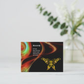 HYPER BUTTERFLY - rood blauw zwart geel Visitekaartje (Staand voorkant)