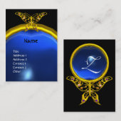 HYPER BUTTERFLY SAPPHIRE MONOGRAM blauw geel Visitekaartje (Voorkant / Achterkant)
