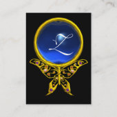 HYPER BUTTERFLY SAPPHIRE MONOGRAM blauw geel Visitekaartje (Achterkant)