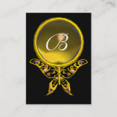 HYPER BUTTERFLY TOPAZ MONOGRAM zwart geel Visitekaartje (Achterkant)