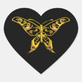 HYPER BUTTERFLY, zwart Hart Sticker (Voorkant)