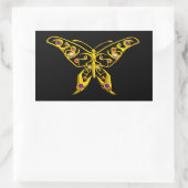 HYPER BUTTERFLY, zwart Rechthoekige Sticker (Tas)