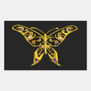 HYPER BUTTERFLY, zwart Rechthoekige Sticker