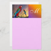 HYPER DELEN/RODE ARA MONOGRAM, roze Briefpapier (Voorkant / Achterkant)