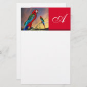 HYPER DELEN/RODE ARA MONOGRAM, wit Briefpapier (Voorkant / Achterkant)