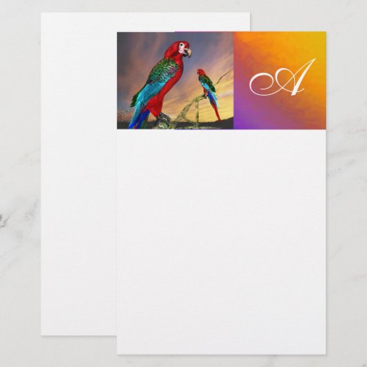 HYPER DELEN/RODE ARA MONOGRAM, wit Briefpapier (Voorkant / Achterkant)