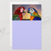 HYPER DELEN / RODE EN BLAUWE ARA BRIEFPAPIER (Voorkant / Achterkant)