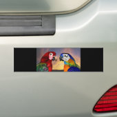 HYPER DELEN/RODE EN BLAUWE ARA BUMPERSTICKER (Op auto)