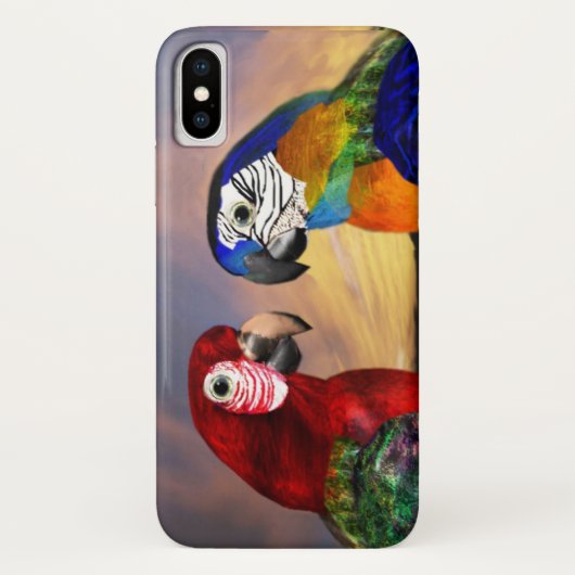 HYPER DELEN/RODE EN BLAUWE ARA Case-Mate iPhone CASE (Achterkant)