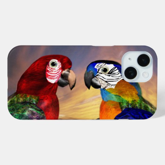 HYPER DELEN/RODE EN BLAUWE ARA Case-Mate iPhone CASE (Achterkant (horizontaal))