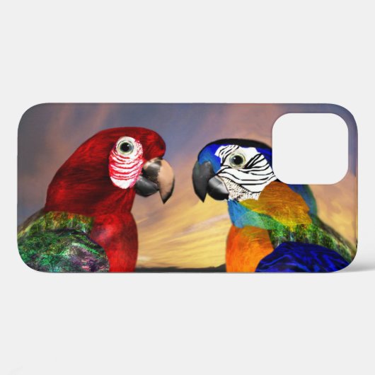 HYPER DELEN/RODE EN BLAUWE ARA Case-Mate iPhone CASE (Achterkant (horizontaal))
